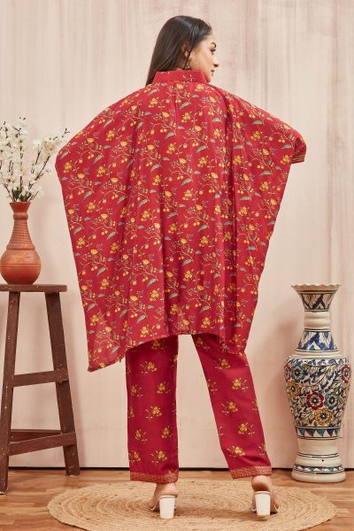 CHANDERI PRINTED KAFTAN WITH FINE COTTON LINER PANT KAFTAN