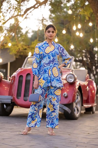 FLORAL PRINTED COTTON CO ORD SET FOR WOMEN CO- ORDS
