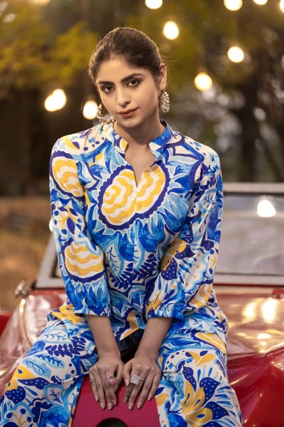 FLORAL PRINTED COTTON CO ORD SET FOR WOMEN CO- ORDS
