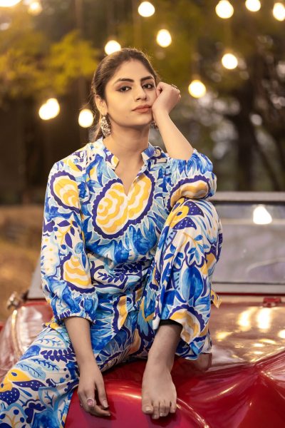 FLORAL PRINTED COTTON CO ORD SET FOR WOMEN CO- ORDS