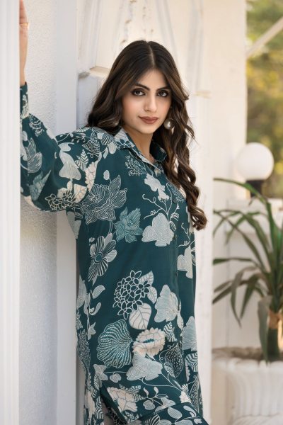 FLORAL PRINTED MUSLINE CO ORD SET STREET STYLE CO- ORDS