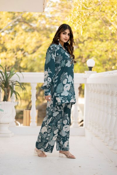 FLORAL PRINTED MUSLINE CO ORD SET STREET STYLE CO- ORDS