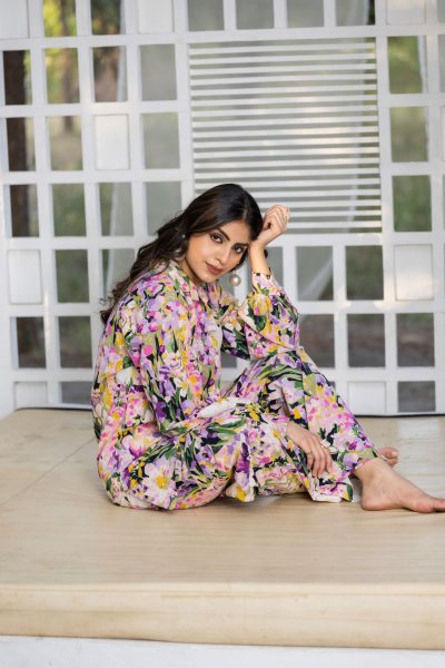 MULTY FLORAL COTTON BLEAND CO ORD SET CO- ORDS