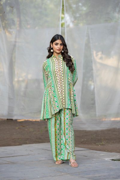 PRINTED COTTON TUNIC AND TROUSER CO ORD SET 