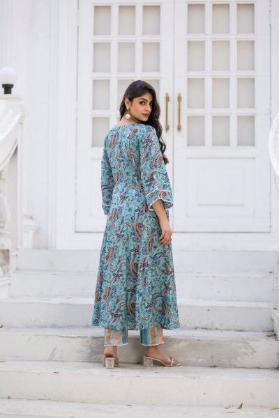 PRINTED MUSLINE ALINE KURTA SET KURTA SET