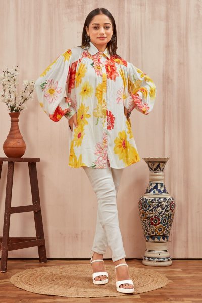 REYON FLORAL PRINTED SHIRT SHIRTS